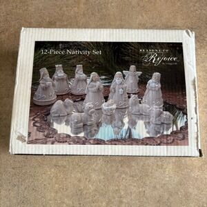 Gregg Gift 12 Piece Nativity Set Porcelain Cream Nativity Scene Figures